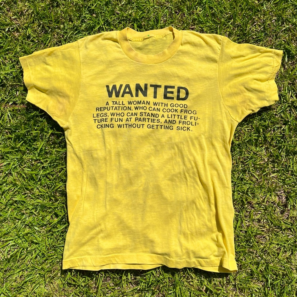 VTG Vintage 1970s 1980s Crude Humor Wanted Hidden Message T-Shirt